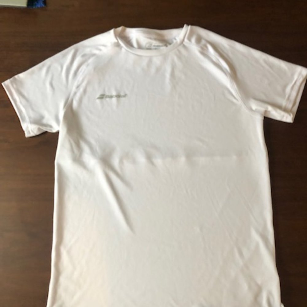 White Men's Medium Babolat Tennis Shirt